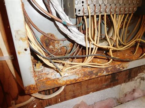 corroded electrical box|corrosion on electrical panels.